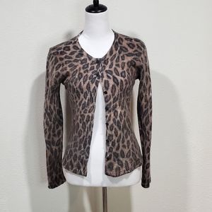 Valerie Stevens Furblend Leopard Pattern Sweater Size see measurements